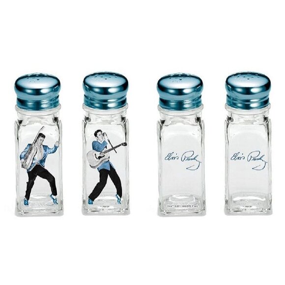 Elvis Presley Salt and Pepper Shakers Blue Suede Shoes Set Kitchen Chef Gift NIP - Picture 3 of 3